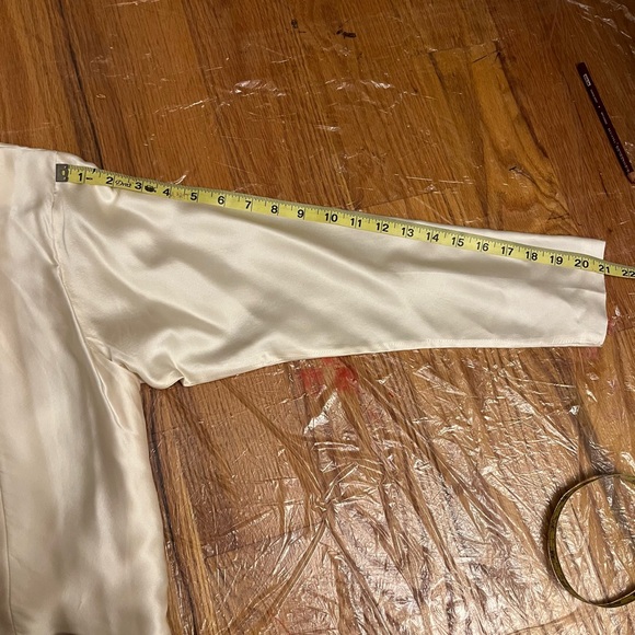 Vintage Cream SILK Satin Wedding Dress - Picture 7 of 8